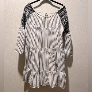 Free People boho style dress black and white